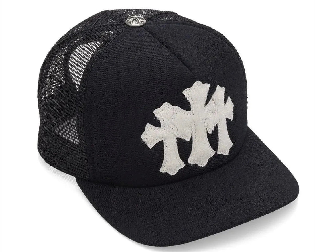 Chrome Hearts Cemetery Calf Hair Trucker Hat Black
