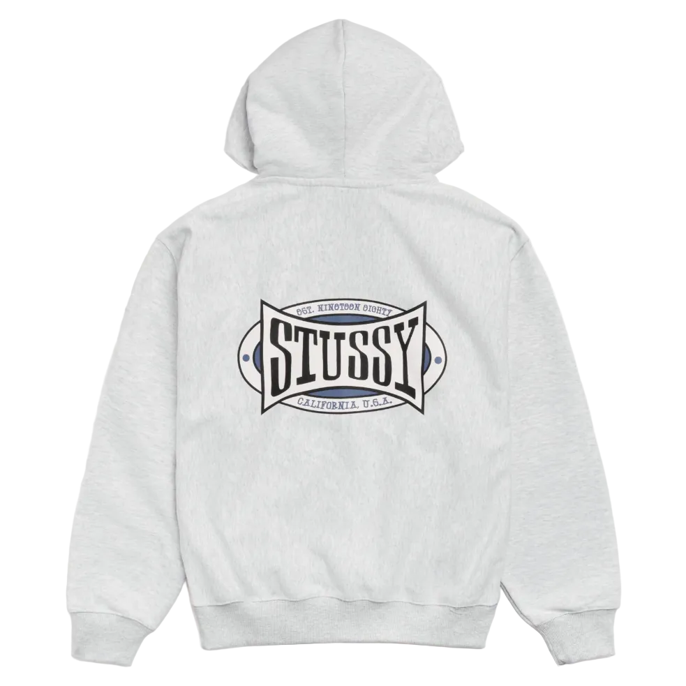 Stussy Champion Oval Zip Hoodie Ash Heather