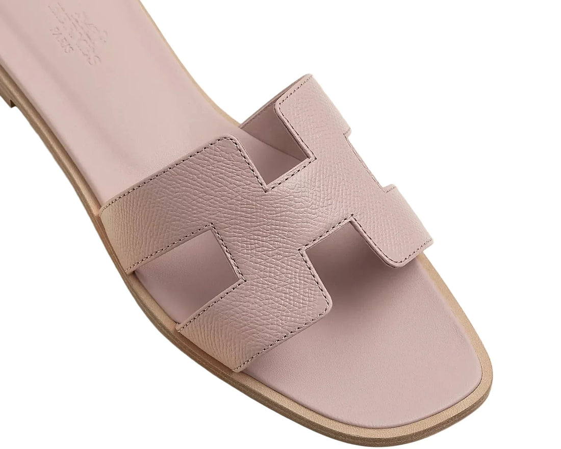 Hermes Oran sandal Rose Porcelaine Epsom Calfskin Leather