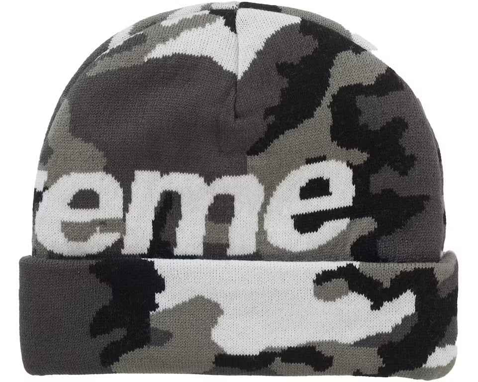 Supreme Camo Big Logo Beanie Snow Camo