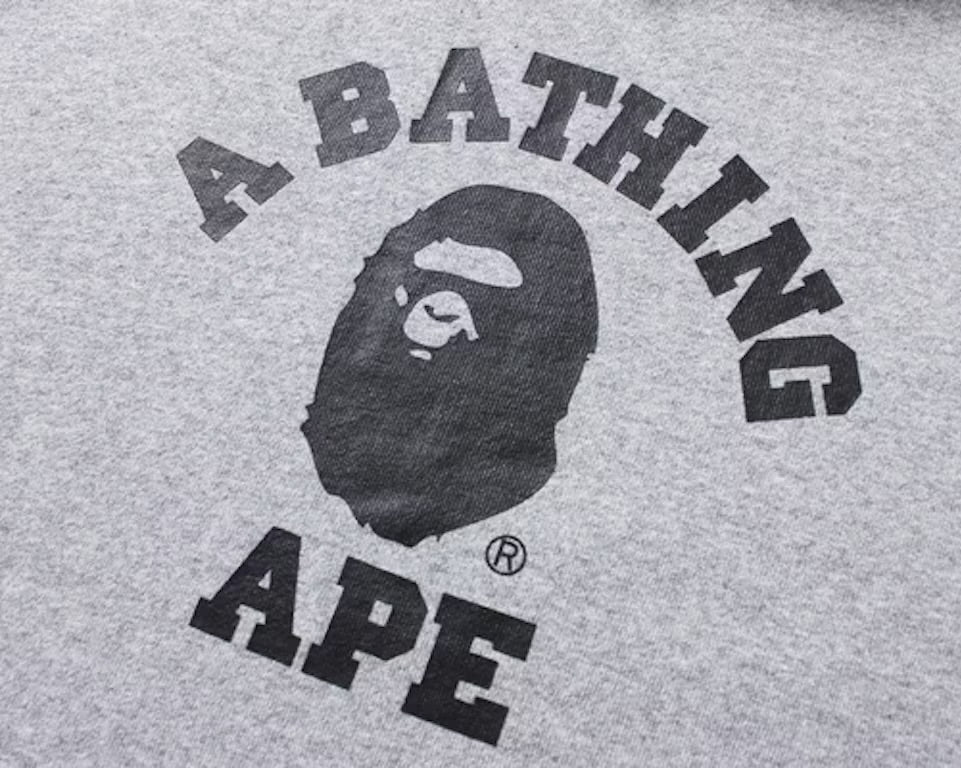 BAPE College Pullover Hoodie Gray