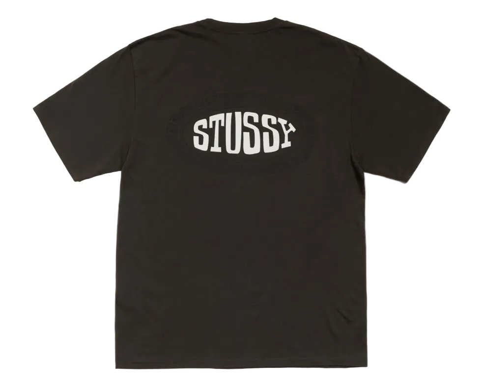 Stussy Tile Oval Tee Pigment Dyed Faded Black