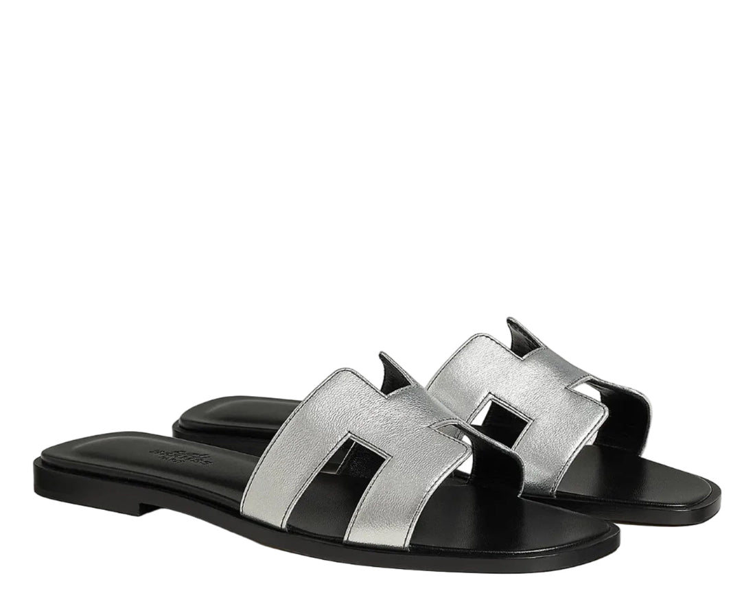 Hermes Oran Sandal Gris Argenté (Women’s)