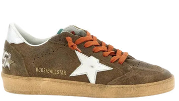 Golden Goose Ball Star Waxed Brown White Silver