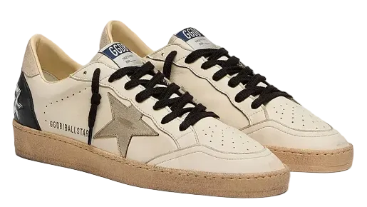 Golden Goose Ball Star White Beige Platinum Black