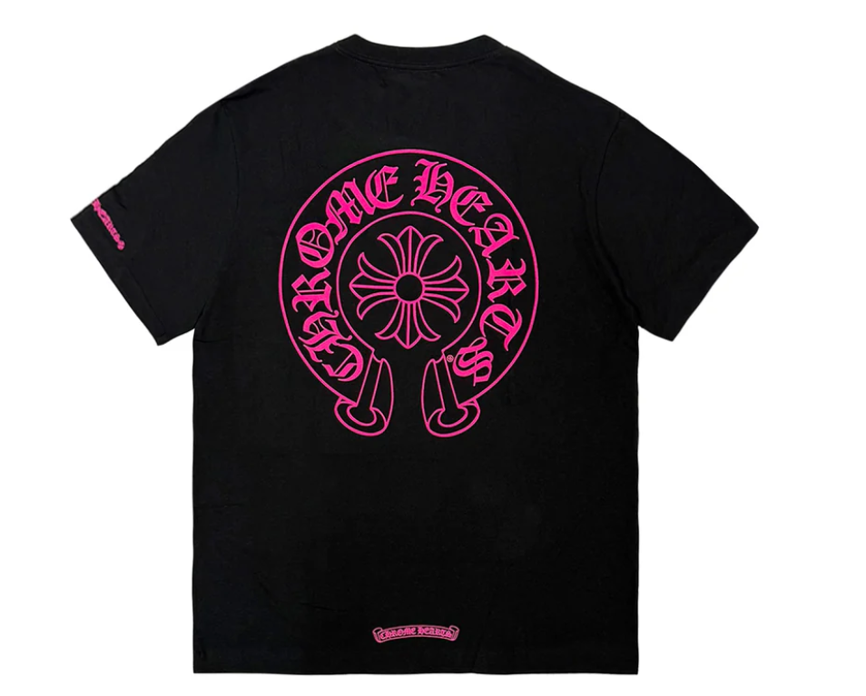 Chrome Hearts  Pink Horseshoe Pocket Short Sleeve T-Shirt Tee