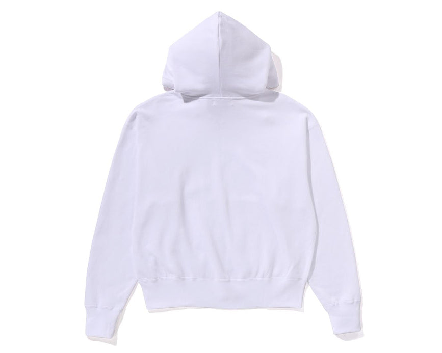 Bape Multi Camo Crystal Logo Wide Zip Hoodie White