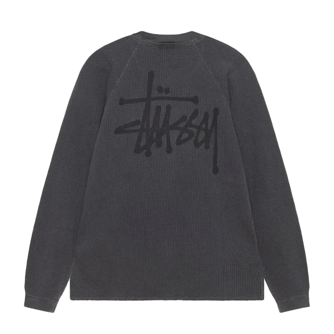 Stussy Raglan Thermal Basic Stock - Washed Black