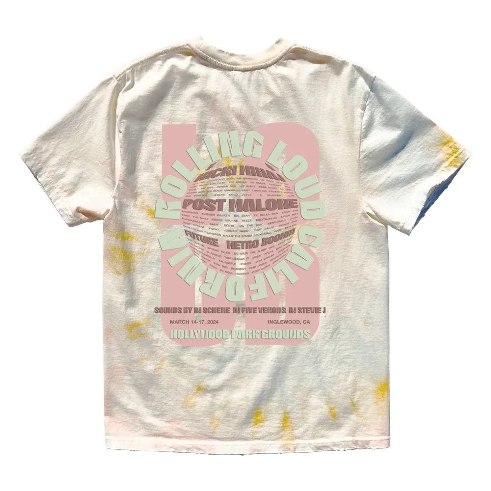 RL LA 24 Fisheye Lineup Distressed Pastel Tiedye Tee