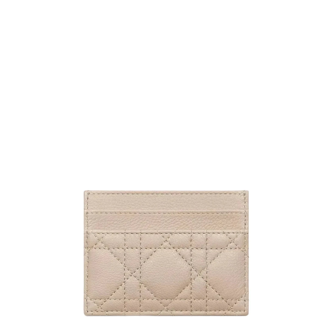 Dior Caro Freesia Card Holder Powder Beige Supple Cannage Calfskin (Bnew)