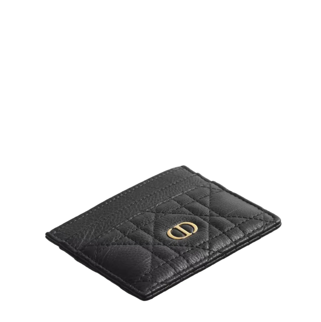 Dior Caro Freesia Card Holder Black Supple Cannage Calfskin (Bnew Complete)