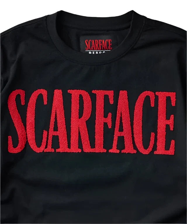 Scarface Logo Caviar Print Short Sleeve Tee - Black