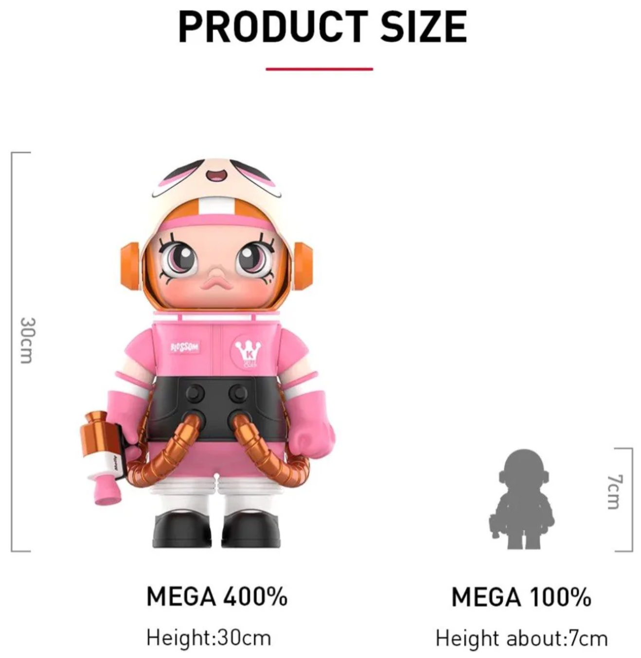 POP MART MEGA SPACE MOLLY 400%+100% THE POWERPUFF GIRLS-Blossom