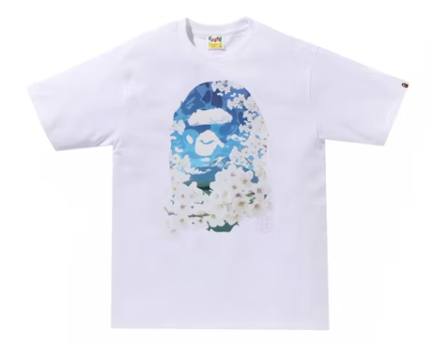 BAPE Sakura Photo Ape Head (SS24) White Tee