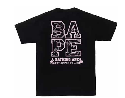 BAPE Sakura Photo Ape Head (SS24) Black Tee