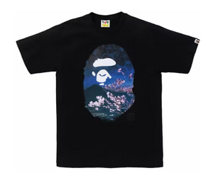 BAPE Sakura Photo Ape Head #2 (SS24) Black Tee