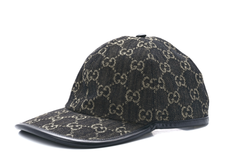 GUCCI GG Denim Baseball Cap Black Ivory