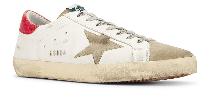 GOLDEN GOOSE Super-Star White Taupe Red