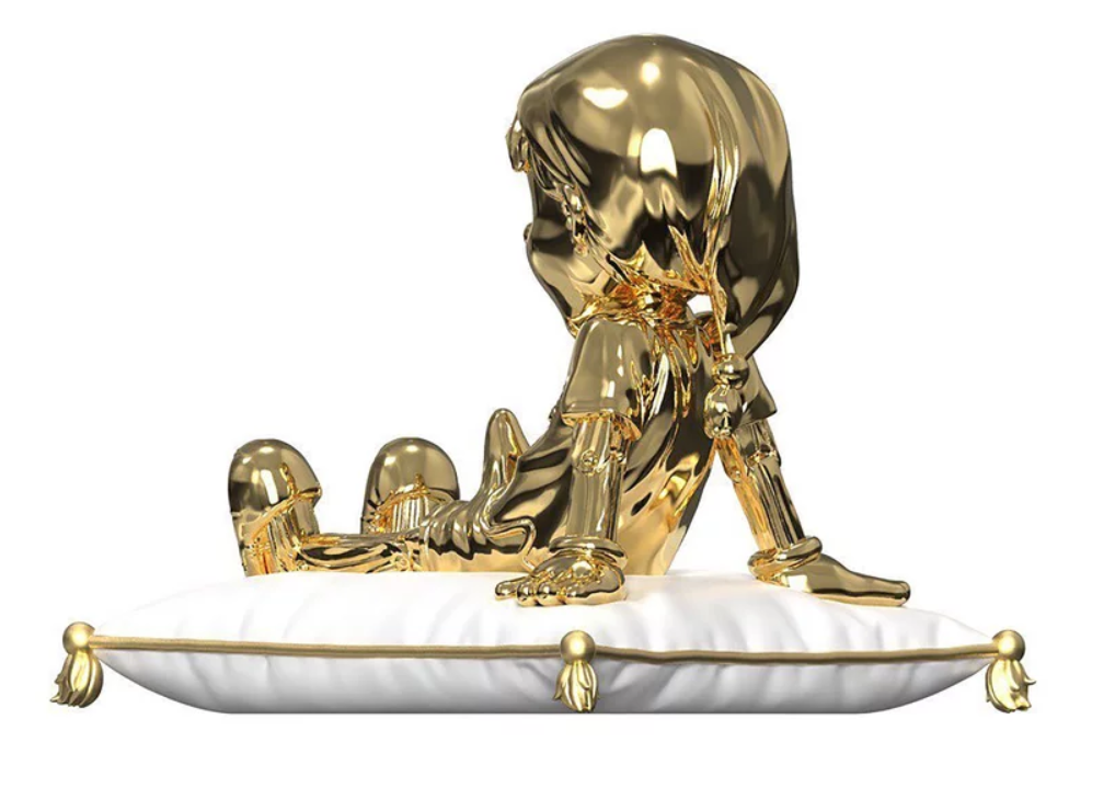 Juce Gace 'A Wood Awakening: Chill-Out' (gold chrome), 2021 “Porcelain”