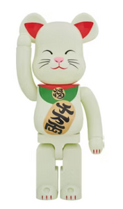 Bearbrick Beckoning Cat Luminous 1000% White