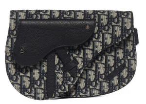 Dior Men s Black Dior Oblique Jacquard Saddle Pouch Bag 10524468936897