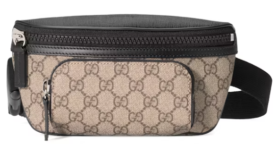 Gucci Front Pocket Belt Bag GG Supreme Small Black/Beige