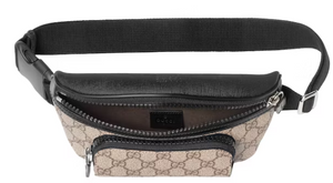 Gucci Front Pocket Belt Bag GG Supreme Small Black/Beige