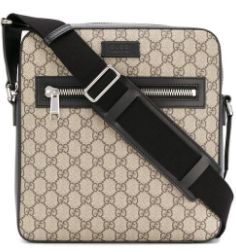 Gucci Men s Brown Gg Supreme Flat Medium Messenger Bag 10527498141889