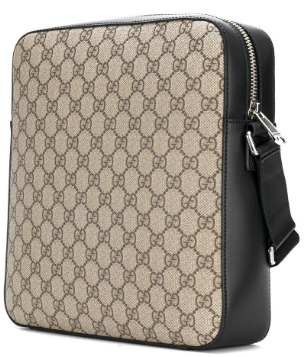 Gucci Men s Brown Gg Supreme Flat Medium Messenger Bag 10527498141889