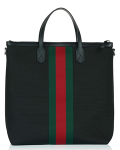 Gucci canvas tote bag black discount