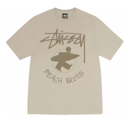 Stussy Beach Roots Pigment Dyed Tee Khaki