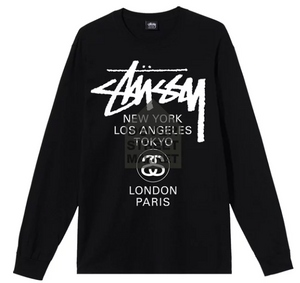 Stussy x Dover Street Market World Tour Long-Sleeve Tee 'Black'