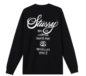 Stussy x Dover Street Market World Tour Long-Sleeve Tee 'Black'