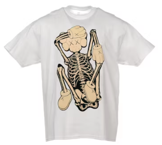 KAWS SKELETON NEW FICTION T-shirt Bone White