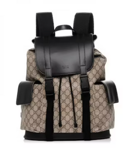 Gucci black monogram backpack discount