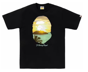 BAPE A Rising Bape Photo Tee Black