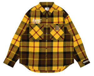 AAPE UNVS check long sleeve shirt Misted Yellow