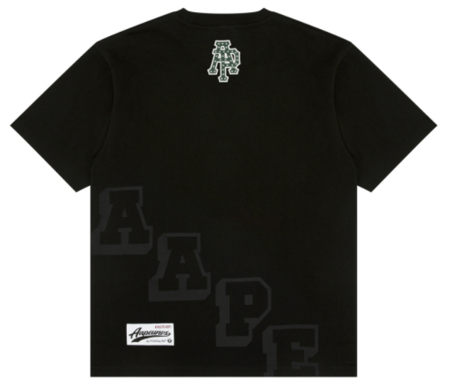 AAPE Moonface logo printed short sleeve tee Black