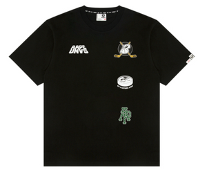 AAPE Moonface logo universe tee Black AAPTEM1550XXN