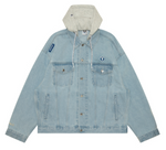 Load image into Gallery viewer, AAPE Moonface logo hooded denim jacket AAPLJM7661XXN
