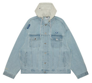 AAPE Moonface logo hooded denim jacket AAPLJM7661XXN