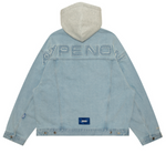 Load image into Gallery viewer, AAPE Moonface logo hooded denim jacket AAPLJM7661XXN
