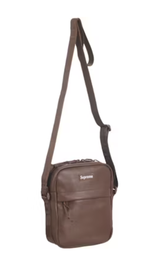 Supreme Leather Shoulder Bag (FW24) Brown