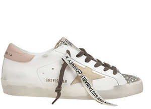 Golden Goose Super-Star Glitter White Platinum Yellow (Women's)