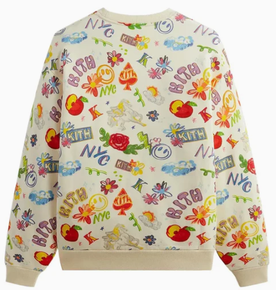 KITH SS24 Sketchbook Nelson Crewneck 'Sandrift'