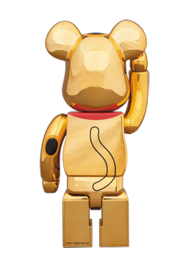 Bearbrick Beckoning Cat Gliding 400% Gold