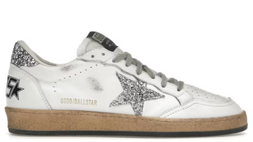 Golden Goose Ball Star White Silver Glitter (Women's)