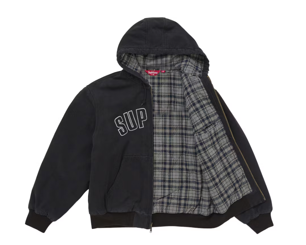 Supreme Reflective Arc Hooded Work Jacket Black