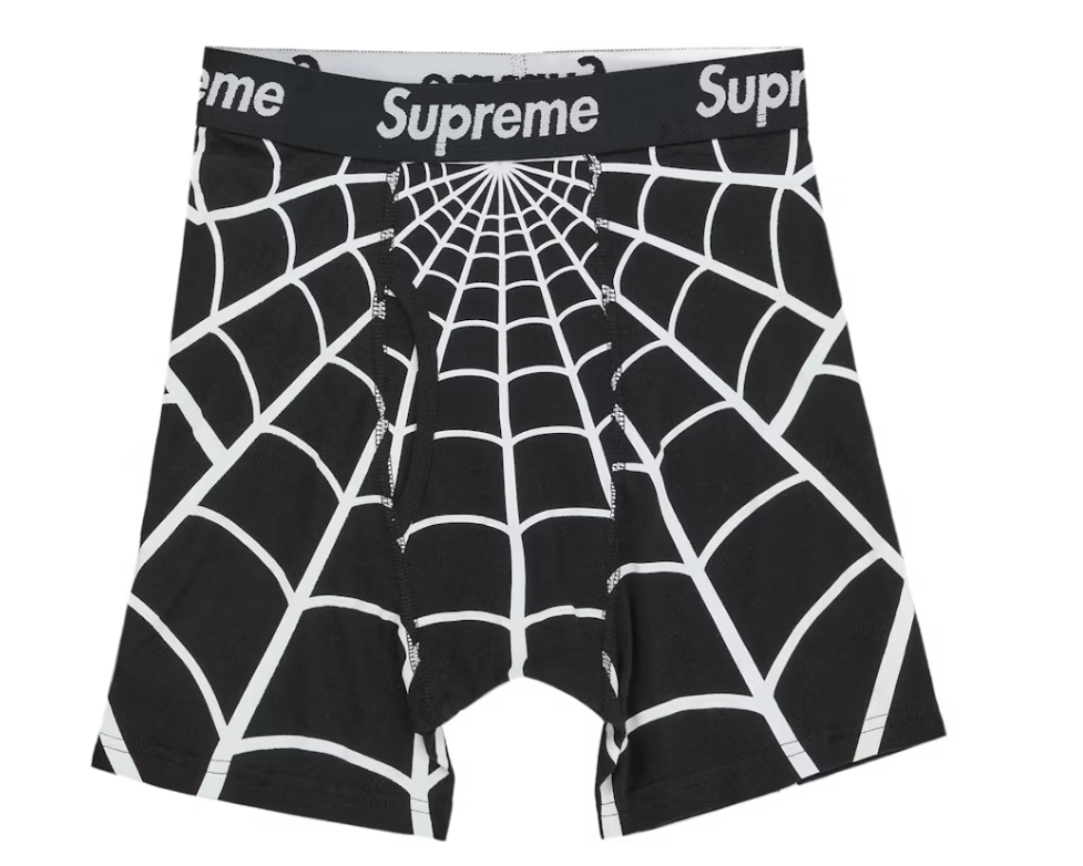 Supreme Hanes Spider-Man Boxer Briefs (2 Pack) Black