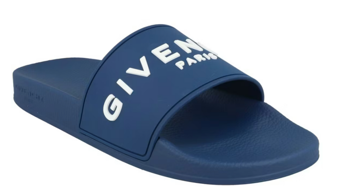 Givenchy Logo Signature Slides Blue